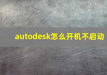 autodesk怎么开机不启动