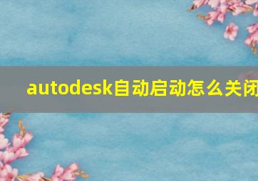 autodesk自动启动怎么关闭