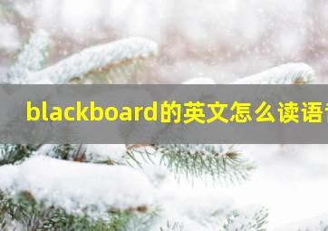 blackboard的英文怎么读语音