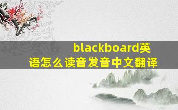 blackboard英语怎么读音发音中文翻译