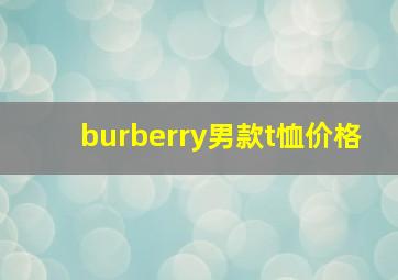 burberry男款t恤价格