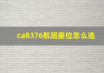 ca8376航班座位怎么选