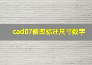 cad07修改标注尺寸数字