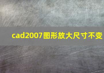 cad2007图形放大尺寸不变