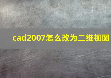 cad2007怎么改为二维视图