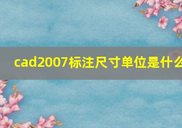 cad2007标注尺寸单位是什么