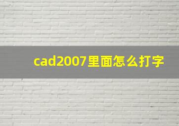 cad2007里面怎么打字