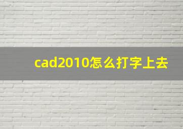 cad2010怎么打字上去