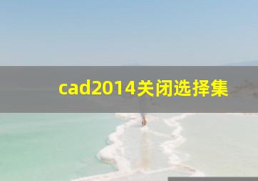 cad2014关闭选择集