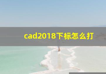 cad2018下标怎么打