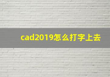 cad2019怎么打字上去