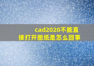 cad2020不能直接打开图纸是怎么回事