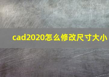 cad2020怎么修改尺寸大小