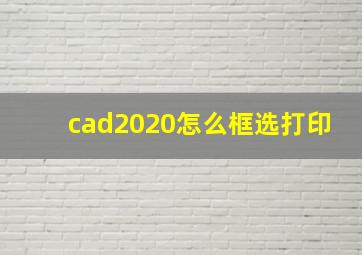 cad2020怎么框选打印