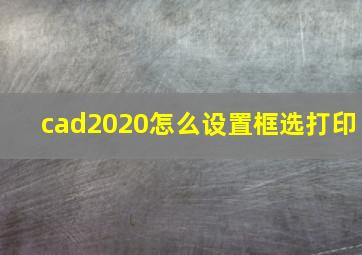 cad2020怎么设置框选打印