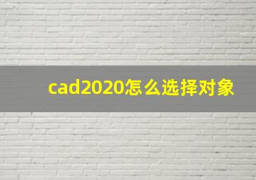 cad2020怎么选择对象