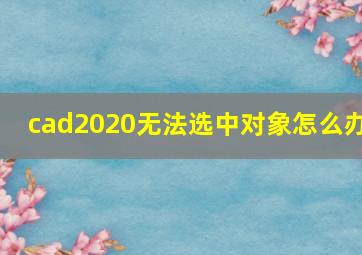 cad2020无法选中对象怎么办