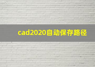 cad2020自动保存路径