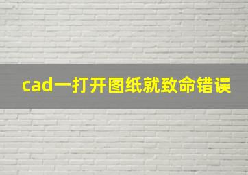 cad一打开图纸就致命错误