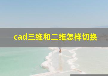 cad三维和二维怎样切换