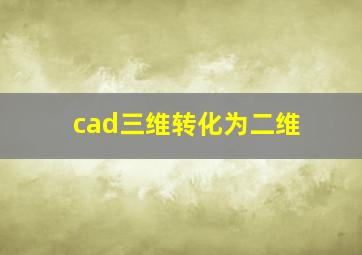 cad三维转化为二维