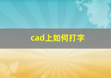 cad上如何打字