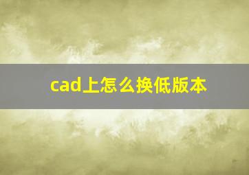 cad上怎么换低版本