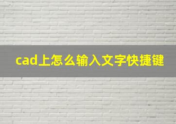 cad上怎么输入文字快捷键