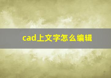 cad上文字怎么编辑