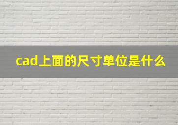 cad上面的尺寸单位是什么