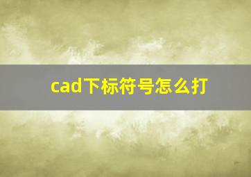 cad下标符号怎么打