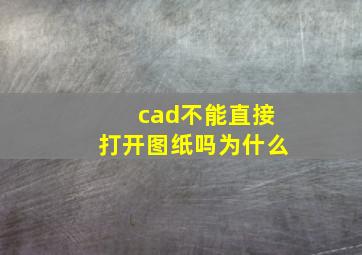 cad不能直接打开图纸吗为什么