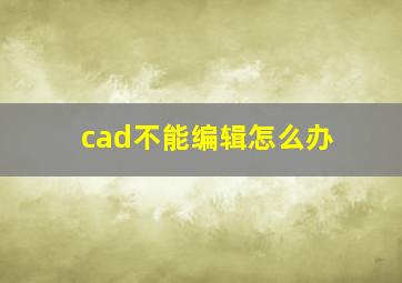 cad不能编辑怎么办