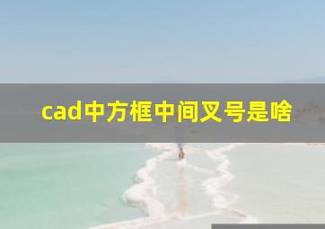 cad中方框中间叉号是啥