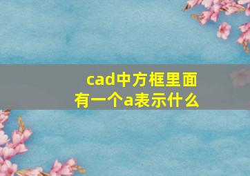 cad中方框里面有一个a表示什么