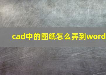 cad中的图纸怎么弄到word