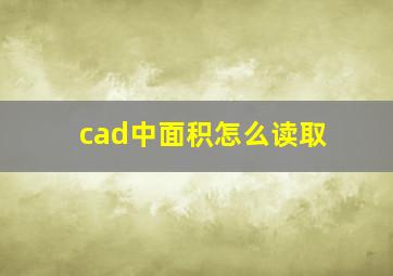 cad中面积怎么读取