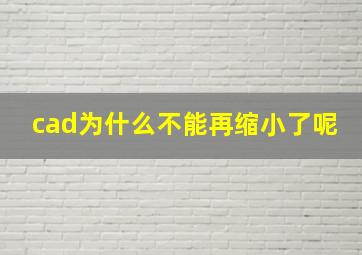 cad为什么不能再缩小了呢