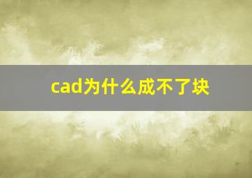 cad为什么成不了块