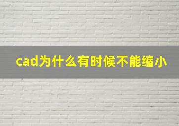 cad为什么有时候不能缩小