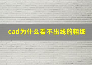 cad为什么看不出线的粗细