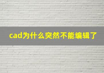 cad为什么突然不能编辑了