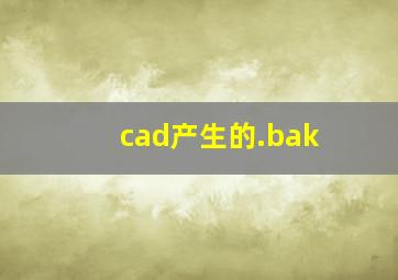 cad产生的.bak