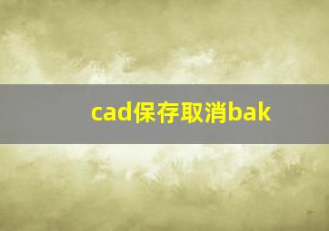 cad保存取消bak