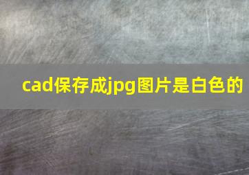 cad保存成jpg图片是白色的