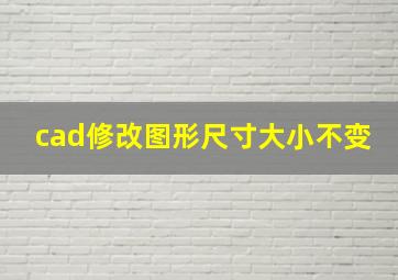 cad修改图形尺寸大小不变