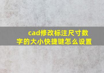 cad修改标注尺寸数字的大小快捷键怎么设置