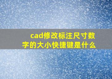 cad修改标注尺寸数字的大小快捷键是什么