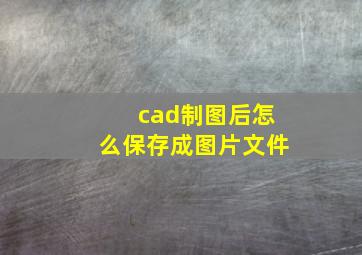 cad制图后怎么保存成图片文件