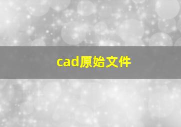 cad原始文件